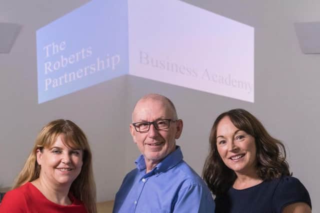 Left to right, project manager Sally Clark, founder Keith Jeffrey and trainer Michelle Brown. Picture: Contributed