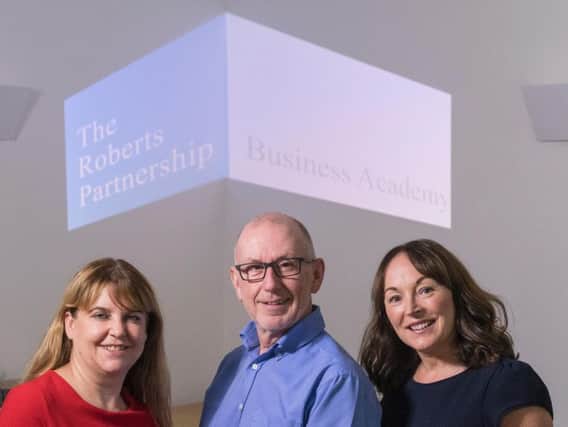Left to right, project manager Sally Clark, founder Keith Jeffrey and trainer Michelle Brown. Picture: Contributed