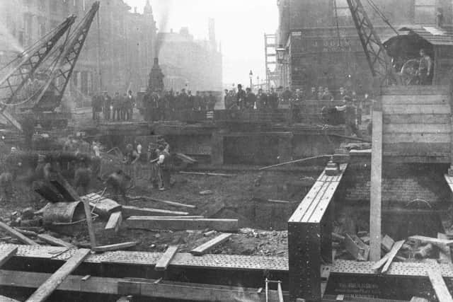 Construction of Glasgow Central low level station in the 1890s. Picture: Network Rail