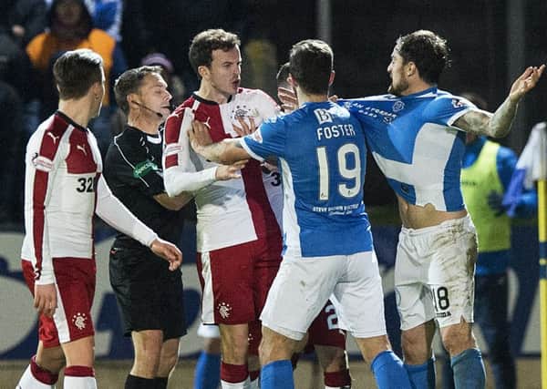 It was a frustrating night for Rangers at McDiarmid Park. Picture: SNS