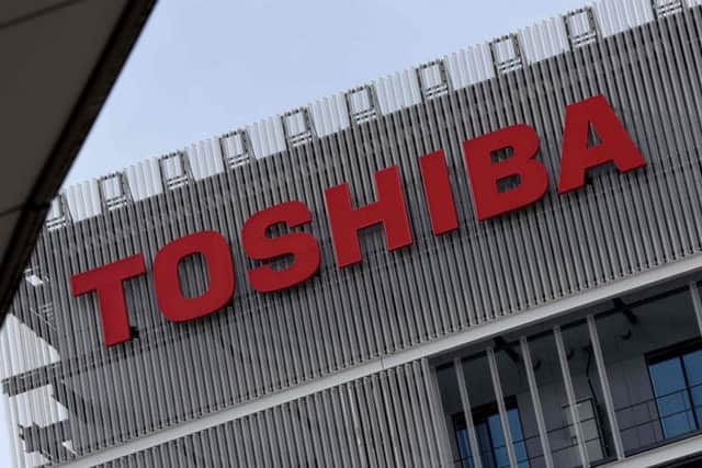 Toshiba shares have almost halved in value. Picture: Toru Yamanaka//AFP/Getty Images