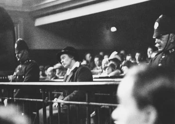 Nurse Mary Ritchie of Lanark in the dock during her trial on a charge of culpable homicide at Glasgow High Court in 1925. She was acquitted. Picture: Hulton Archive/Getty