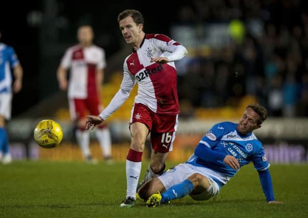 Rangers midfielder Andy Halliday gets away from St Johnstone's Chris Millar during the 1-1 draw at McDiarmid Park in midweek. Picture: Craig Watson/PA