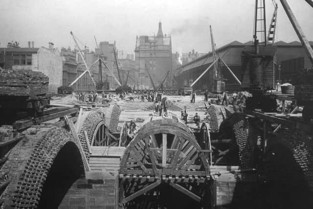The foundations of the Central station extension are built, circa 1902. Picture: Network Rail