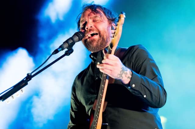 Scott Hutchison of Frightened Rabbit performs at the Night Afore Concert at the Ross Bandstand in Princes Street Gardens. Picture: Ian Georgeson/JP Resell