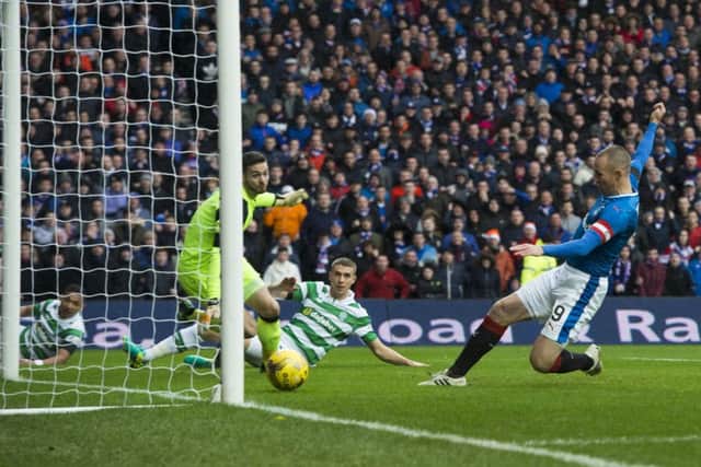 Rangers striker Kenny Miller opens the scoring. Picture: SNS