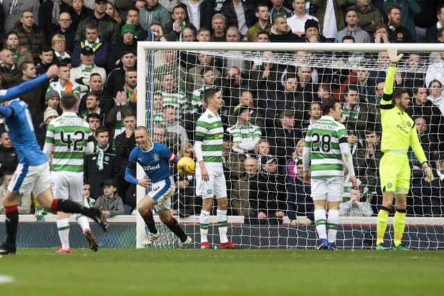 Rangers' Kenny Miller celebrates scoring the opening goal. Picture: Craig Williamson/SNS