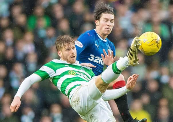 Celtic's Stuart Armstrong impressed in the win over Rangers and is close to a Scotland call-up, according to his manager. Picture: Craig Watson/PA Wire