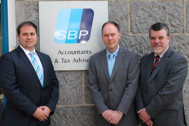 From left: John Hannah, Martin Dalgarno and Alan Masson of SBP. Picture: Contributed