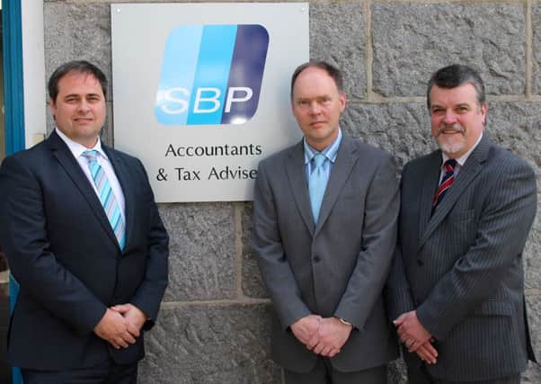 From left: John Hannah, Martin Dalgarno and Alan Masson of SBP. Picture: Contributed