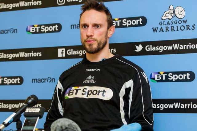 Glasgow assistant coach Mike Blair speaks to the press ahead of their Guinness Pro12 game against Cardiff Blues. Picture: SNS Group