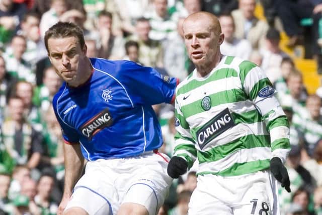 Rangers midfielder Gavin Rae battles for the ball with Celtic's Neil Lennon during the Old Firm clash at Parkhead in April 2006. Picture: SNS Group
