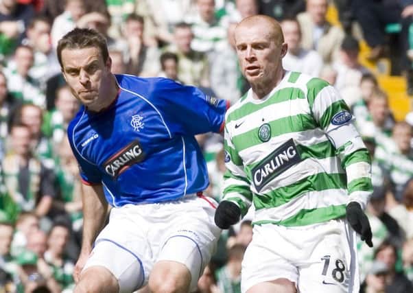Rangers midfielder Gavin Rae battles for the ball with Celtic's Neil Lennon during the Old Firm clash at Parkhead in April 2006. Picture: SNS Group
