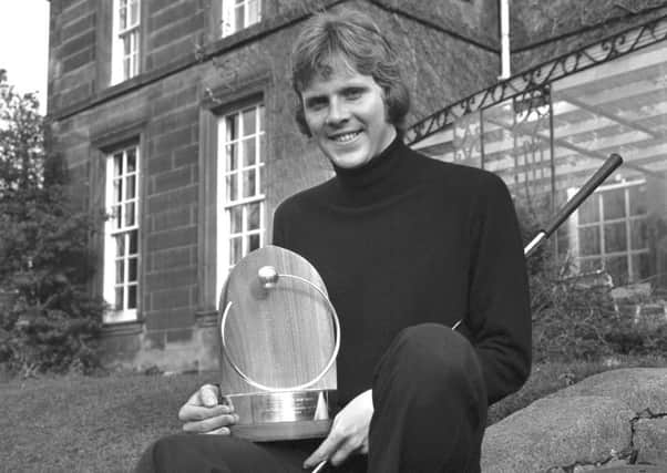 Donald Armour wins the Scottish Young Professional Golfer of the Year award in November 1975