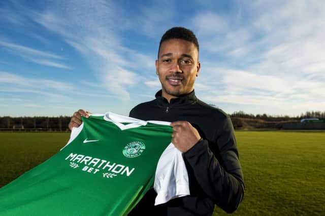 Chris Humphrey hopes to make his Hibs debut in tonights clash with Dundee United. Picture: SNS.