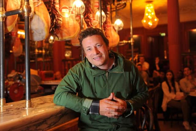 Jamie Oliver at his Jamie's Italian restaurant in Edinburgh. Picture: Jane Barlow