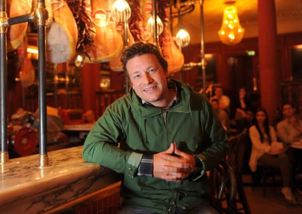 Jamie Oliver at his Jamie's Italian restaurant in Edinburgh. Picture: Jane Barlow