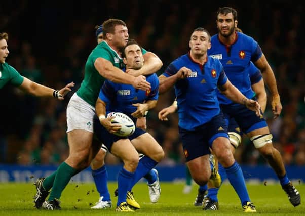 Jack McGrath's high tackle on Morgan Parra in Ireland v France at the World Cup last October is the kind of offence the law-makers are keen to lose from the sport. Picture: Laurence Griffiths/Getty Images