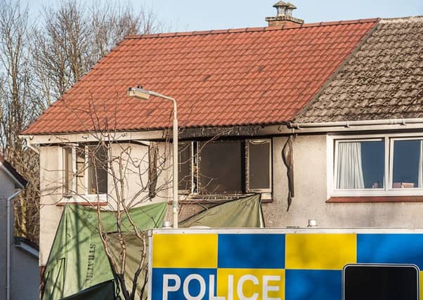 Police are investigating the fatal fire in Milngavie. Picture: John Devlin