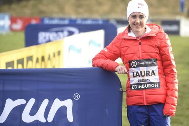 Laura Muir at Holyrood Park ahead of the Great Edinburgh Cross Country. Picture: Greg Macvean