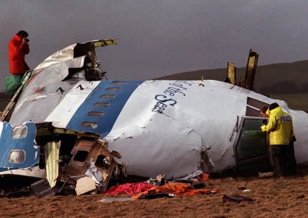 The wreckage of Pan Am 103 in Lockerbie in 1988. Picture: AP