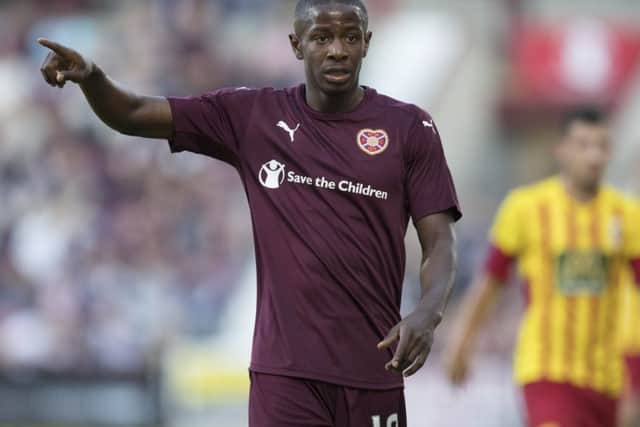 Hearts midfielder Arnaud Djoum has impressed Cameroon manager Hugo Broos. Picture: Steve Welsh/Getty Images