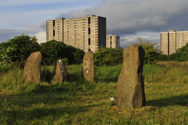 The Sighthill stone circle, north of Glasgow city centre, was built in 1979. It will be relocated later this year as part of the area's regeneration. Picture: Robert Perry/TSPL