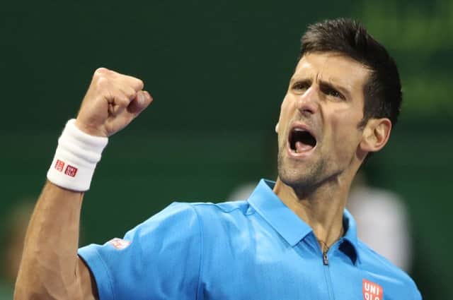 Serbia's Novak Djokovic reacts afterdefeating Andy Murray. Picture: Getty Images