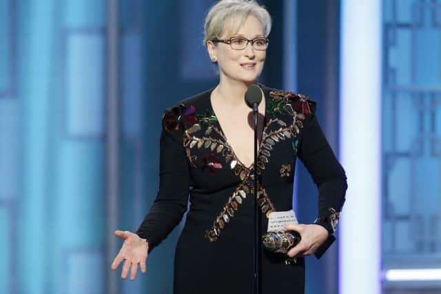 Meryl Streep won the Cecil B. DeMille award and hit out at Donald Trump during her acceptance speech. Picture: Getty Images