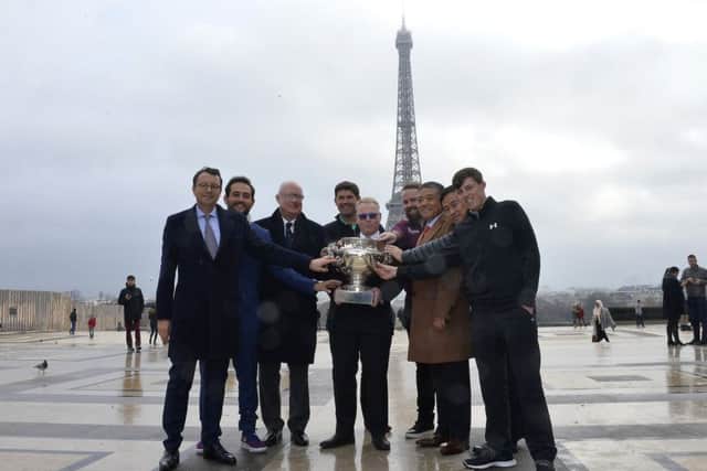 European Tour chief executive Keith Pelley was joined by players and officials at today's French Open sponsorship announcement in Paris. Picture: Getty Images