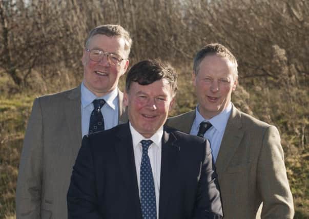 From left: Andrew McCornick, Allan Bowie and Rob Livesey are standing for the position of NFU Scotland president. Picture: Contributed