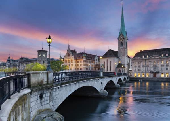 A traditional view of Zurich, the Swiss capital