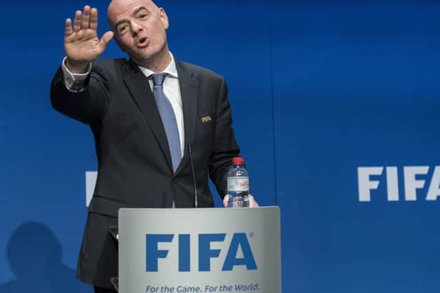 Fifa president Gianni Infantino speaks after the council meeting in Zurich which decided to expand the World Cup to 48 teams. Picture: Ennio Leanza/Keystone via AP