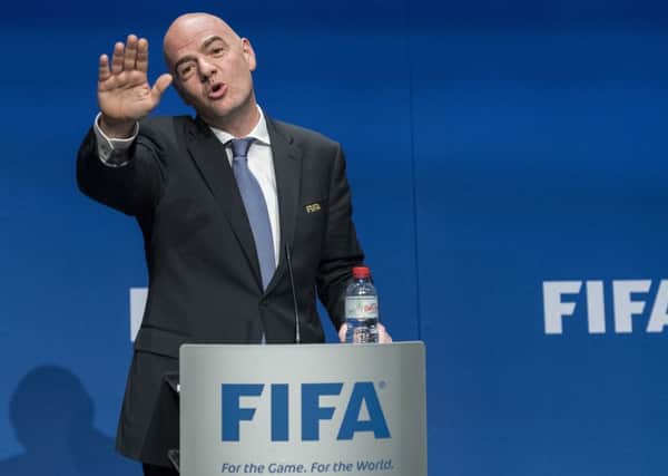 Fifa president Gianni Infantino speaks after the council meeting in Zurich which decided to expand the World Cup to 48 teams. Picture: Ennio Leanza/Keystone via AP