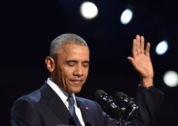 US President Barack Obama speaks during his farewell address in Chicago. Picture: AFP/Getty Images