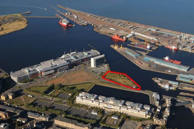 The Skyliner site, highlighted, is close to Ocean Terminal and the Scottish Government. Picture: Contributed