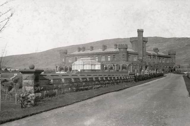 The approach to Kinloch Castle as captured in 1910. PIC Courtesy of HES.