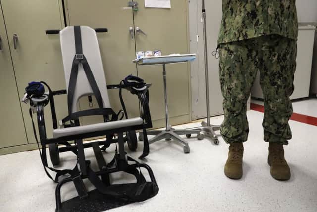 A restraint chair used to force-feed inmates. Picture John Moore/Getty