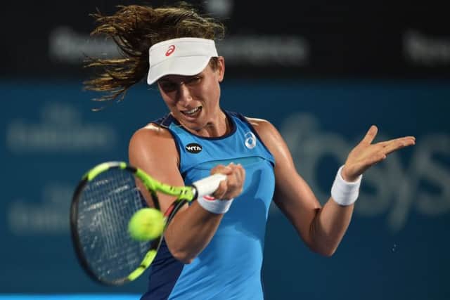 Johanna Konta was at her aggressive best as she defeated Eugenie Bouchard  in yesterdays semi-final in Sydney.  Getty Images.