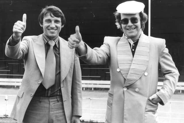 Graham Taylor with Elton John, his chairman at Watford, where he enjoyed remarkable success. Picture: Evening Standard/Getty Images