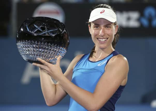 Britain's Johanna Konta defeated Agnieszka Radwanska of Poland in the final in Sydney. Picture: Rick Rycroft/AP