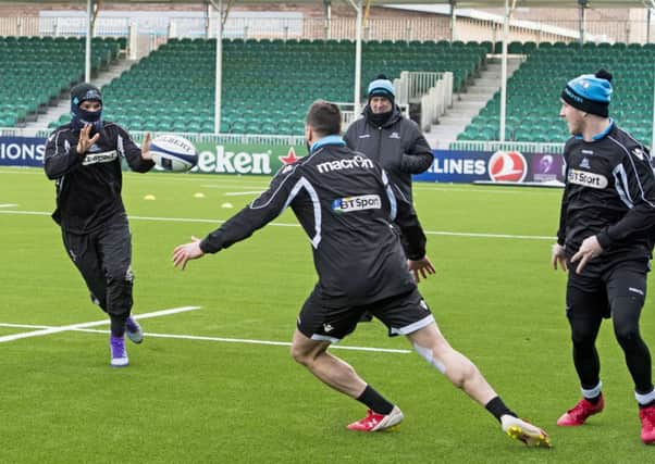 Glasgow Warriors are put through their paces at Scotstoun. Picture: Paul Devlin/SNS