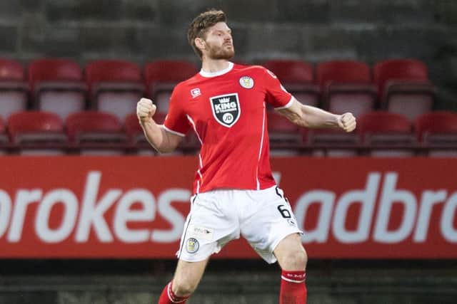 St Mirren's Gary MacKenzie celebrates his equaliser. Picture: Ross Parker/SNS