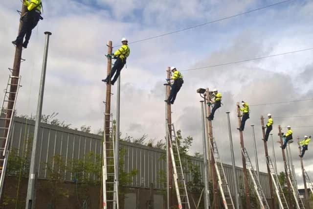 Engineers training at BT centre in Livingston.