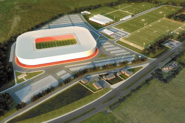 An artist impression of the proposed Aberdeen stadium at Kingsford. Picture: Contributed