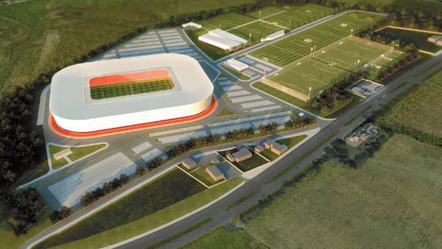 An artist impression of the proposed Aberdeen stadium at Kingsford. Picture: Contributed