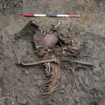 One of the skeletons of a Scottish soldier discovered in Durham. PIC Durham University/NorthNewsAndPictures/2daymedia.