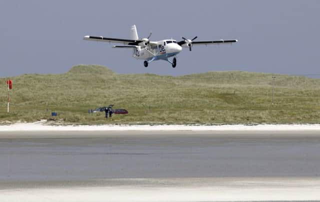 The landing strip on Barra is washed by the tide twice a day and is the only beach airport in the world to handle scheduled flights. Picture: Allan Milligan