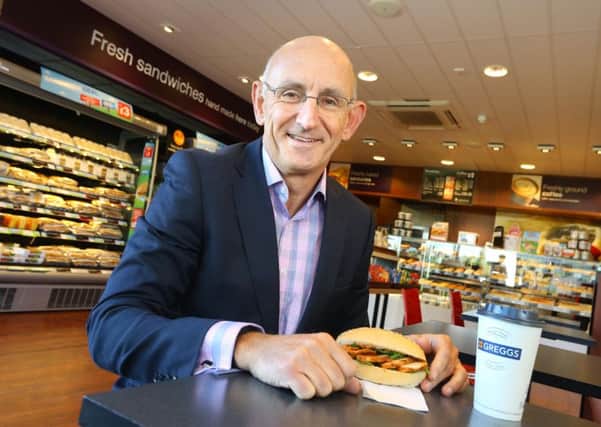 Greggs boss Roger Whiteside will be adding vanilla latte and green tea to the chain's menu. Picture: Contributed