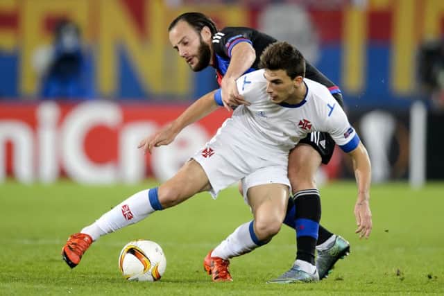 Celtic target Fabio Sturgeon in Europa League action. Picture: FABRICE COFFRINI/AFP/Getty Images